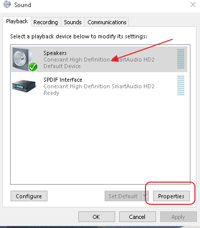 conexant audio device windows 10